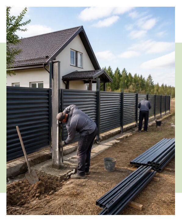 Строительство заборов под ключ с установкой в Белгороде