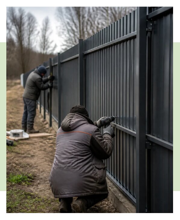 Забор из профнастила под ключ для дома и участка в Белгороде