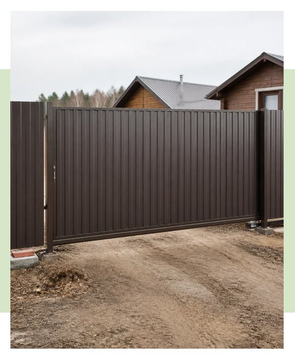 Откатные ворота из профнастила в Белгороде по цене от 88290 р. | ЗаборЭксеперт-Блг